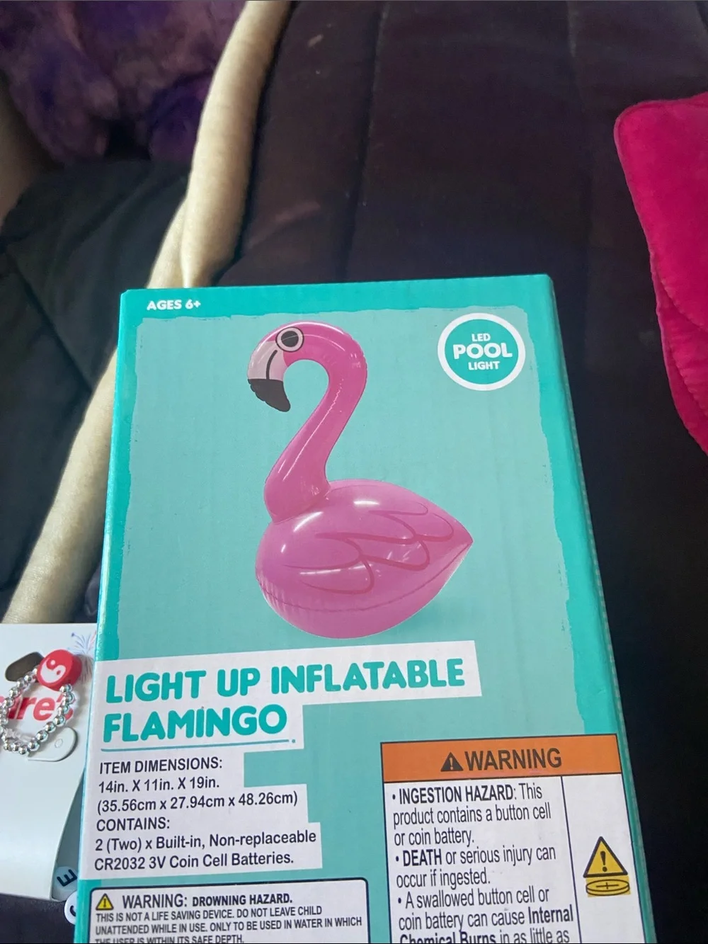 Pink Light-Up Inflatable Flamingo Pool Light